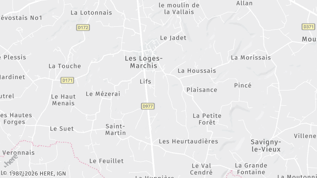 Carte de la zone d'intervention à Les Loges-Marchis