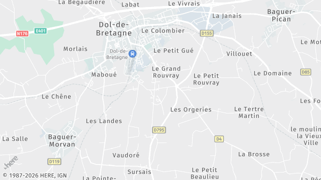 Carte de la zone d'intervention à Dol-de-Bretagne