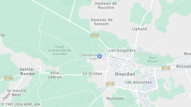 Carte de la zone d'intervention à Dourdan