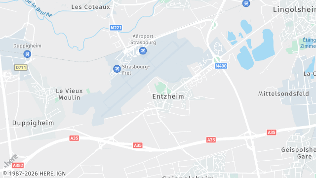 Carte de la zone d'intervention à Entzheim