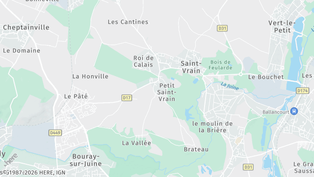 Carte de la zone d'intervention à Saint-Vrain