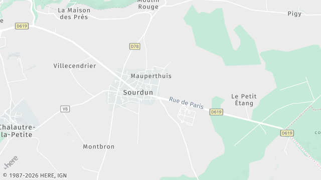 Carte de la zone d'intervention à Sourdun