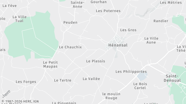 Carte de la zone d'intervention à Hénansal