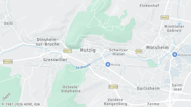 Carte de la zone d'intervention à Mutzig