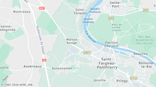 Carte de la zone d'intervention à Saint-Fargeau-Ponthierry