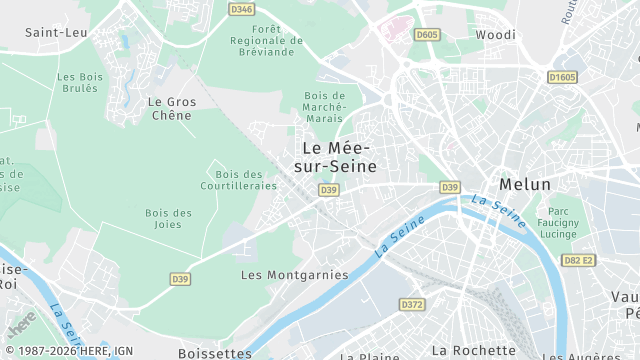 Carte de la zone d'intervention à Le Mée-sur-Seine