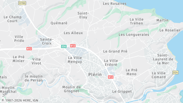 Carte de la zone d'intervention à Plérin