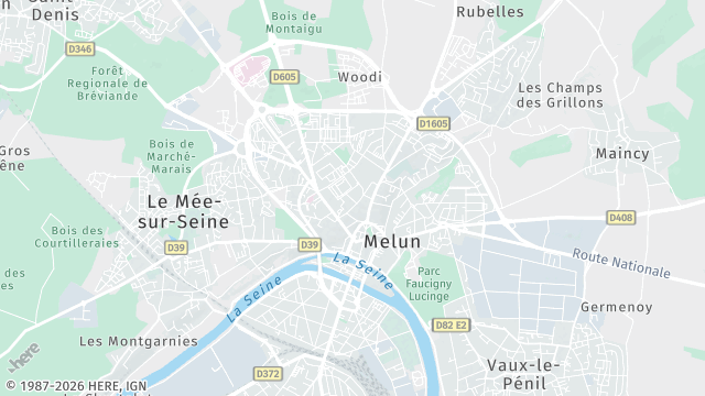 Carte de la zone d'intervention à Melun