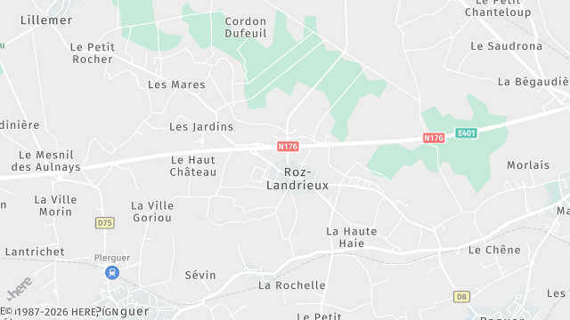 Carte de la zone d'intervention à Roz-Landrieux