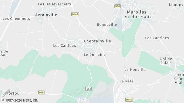 Carte de la zone d'intervention à Cheptainville