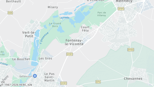 Carte de la zone d'intervention à Fontenay-le-Vicomte