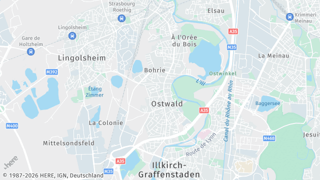 Carte de la zone d'intervention à Ostwald