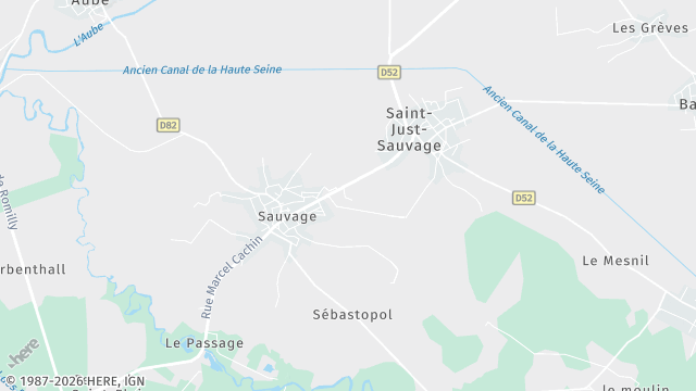 Carte de la zone d'intervention à Saint-Just-Sauvage