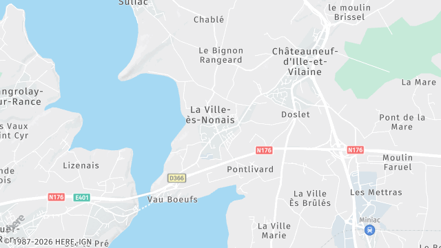 Carte de la zone d'intervention à La Ville-ès-Nonais