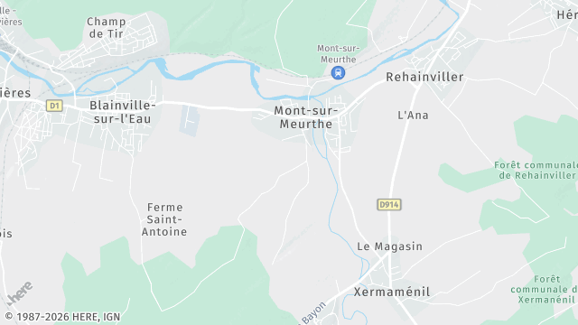 Carte de la zone d'intervention à Mont-sur-Meurthe