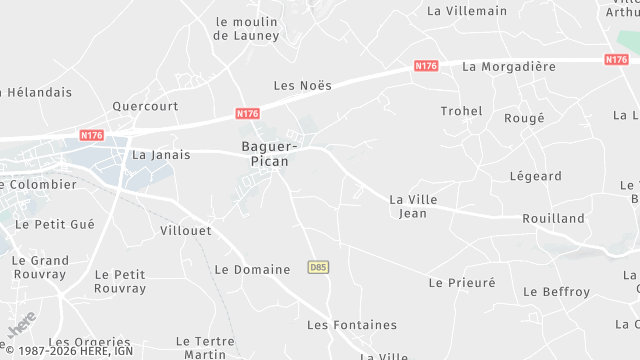 Carte de la zone d'intervention à Baguer-Pican