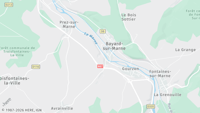 Carte de la zone d'intervention à Bayard-sur-Marne