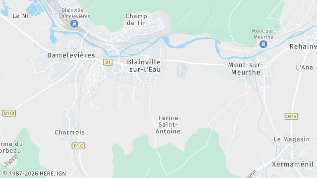 Carte de la zone d'intervention à Blainville-sur-l'Eau