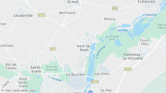 Carte de la zone d'intervention à Vert-le-Petit