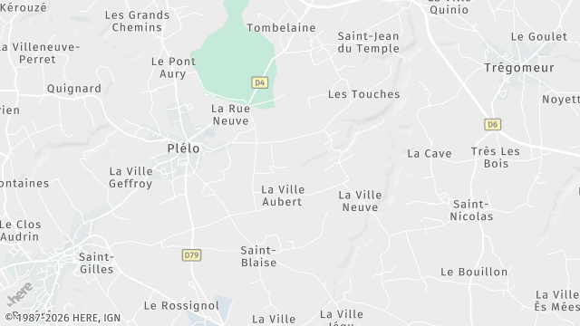 Carte de la zone d'intervention à Plélo