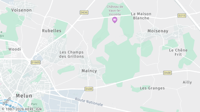 Carte de la zone d'intervention à Maincy