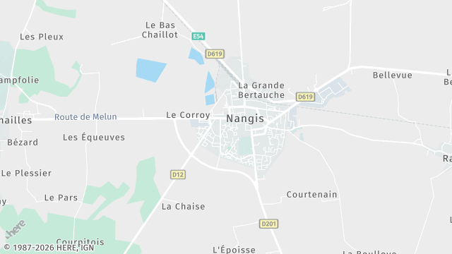 Carte de la zone d'intervention à Nangis