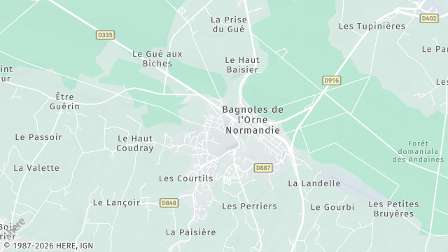 Carte de la zone d'intervention à Bagnoles de l'Orne Normandie