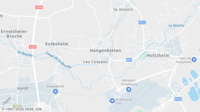 Carte de la zone d'intervention à Hangenbieten