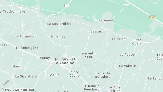 Carte de la zone d'intervention à Juvigny Val d'Andaine
