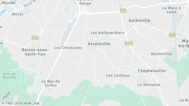 Carte de la zone d'intervention à Avrainville