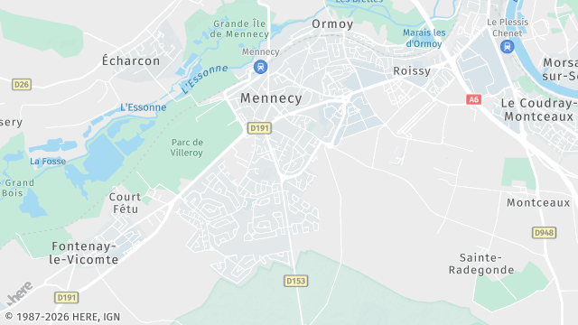 Carte de la zone d'intervention à Mennecy