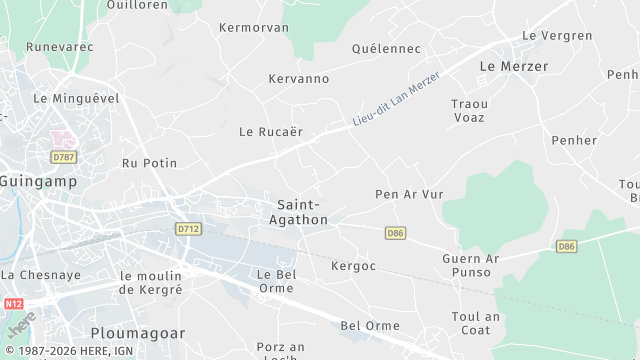 Carte de la zone d'intervention à Saint-Agathon