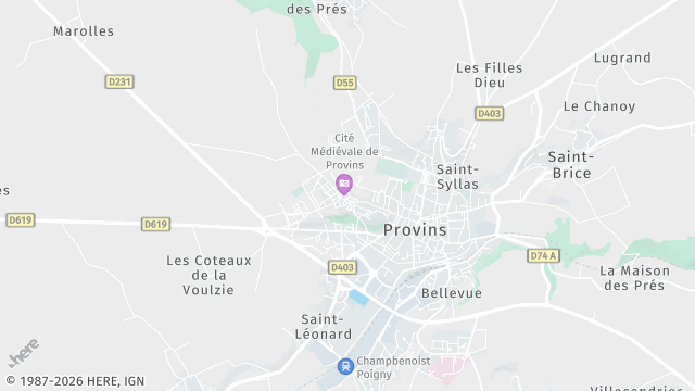 Carte de la zone d'intervention à Provins