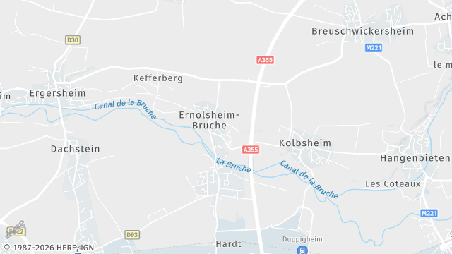 Carte de la zone d'intervention à Ernolsheim-Bruche