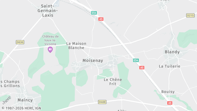 Carte de la zone d'intervention à Moisenay