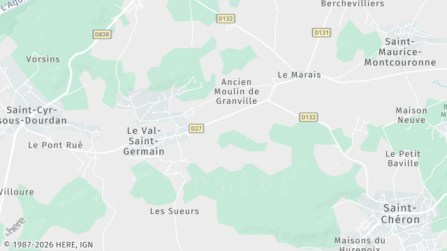 Carte de la zone d'intervention à Le Val-Saint-Germain