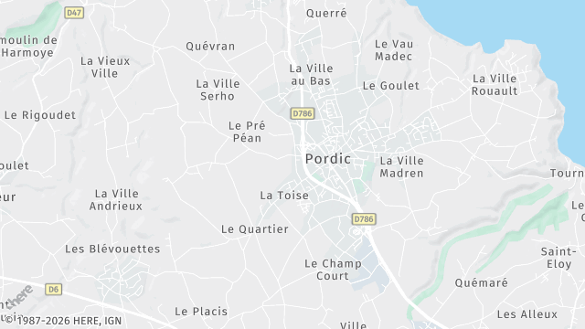 Carte de la zone d'intervention à Pordic