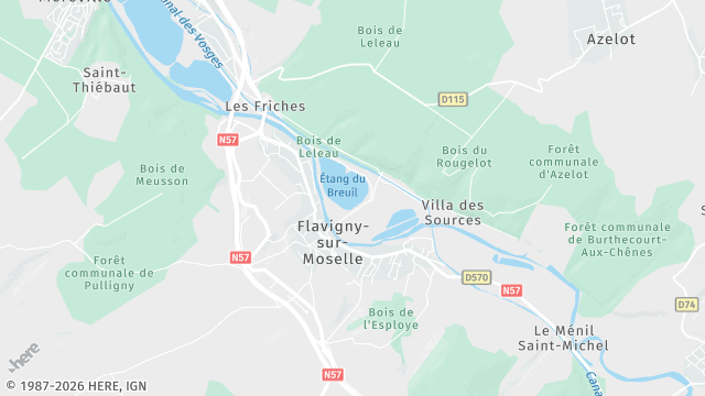 Carte de la zone d'intervention à Flavigny-sur-Moselle