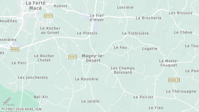 Carte de la zone d'intervention à Magny-le-Désert