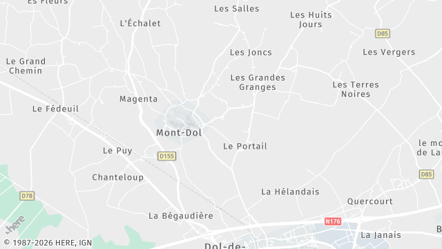 Carte de la zone d'intervention à Mont-Dol