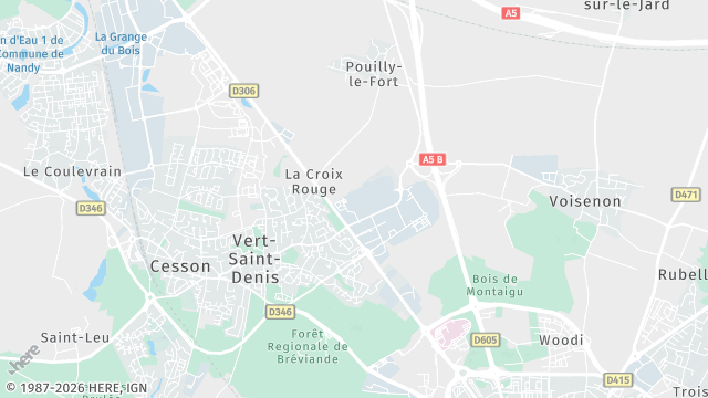 Carte de la zone d'intervention à Vert-Saint-Denis