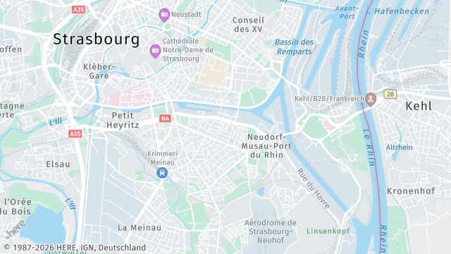 Carte de la zone d'intervention à Strasbourg