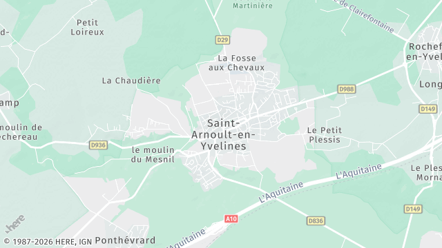 Carte de la zone d'intervention à Saint-Arnoult-en-Yvelines