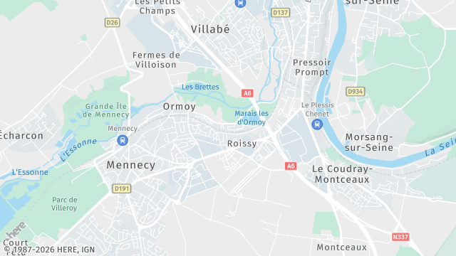 Carte de la zone d'intervention à Ormoy