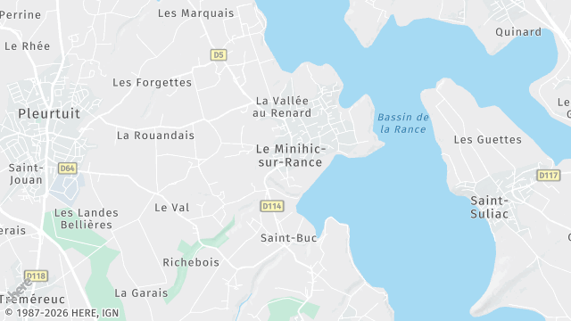 Carte de la zone d'intervention à Le Minihic-sur-Rance