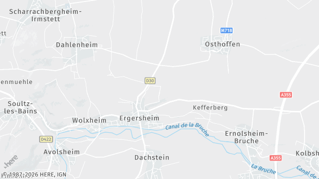Carte de la zone d'intervention à Ergersheim