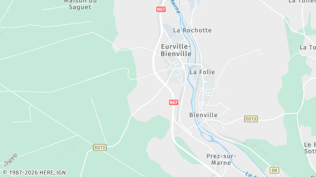 Carte de la zone d'intervention à Eurville-Bienville