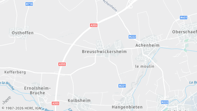 Carte de la zone d'intervention à Breuschwickersheim