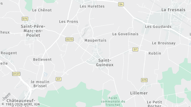 Carte de la zone d'intervention à Saint-Guinoux
