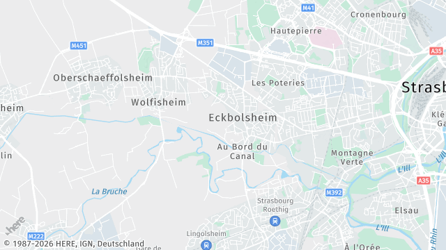 Carte de la zone d'intervention à Eckbolsheim